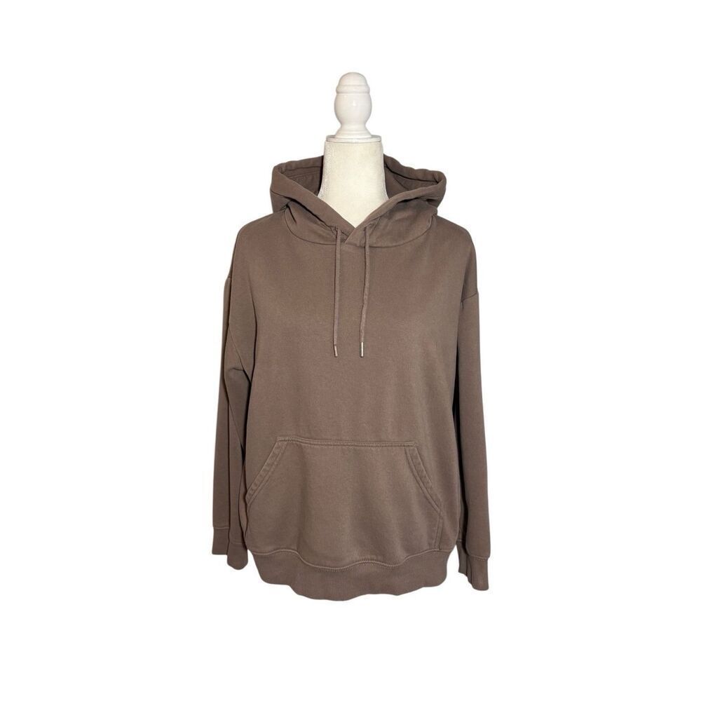 H&M thick cotton blend taupe hoodie - M